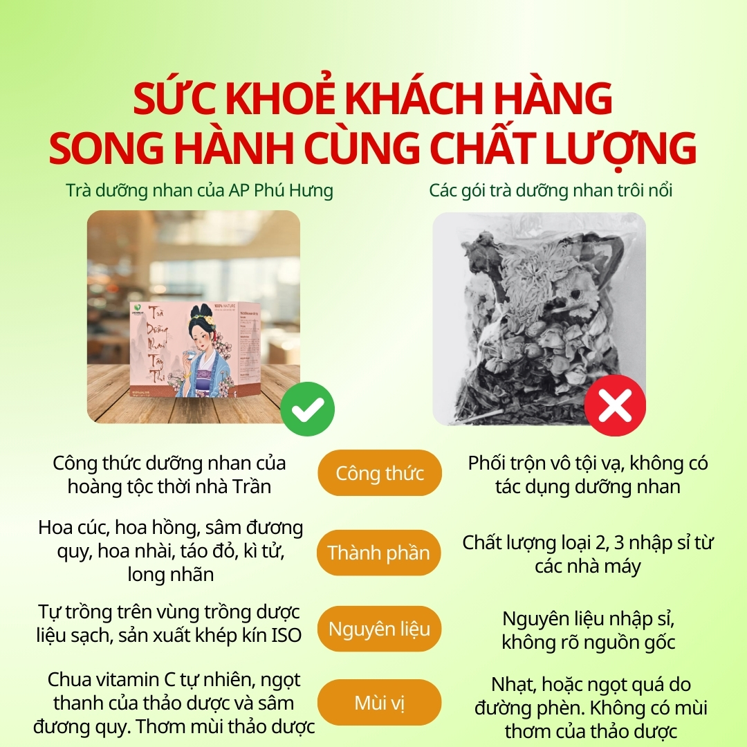 Trà Dưỡng Nhan Tây Thi AP Phú Hưng giúp sáng da mờ thâm cải thiện nếp nhăn