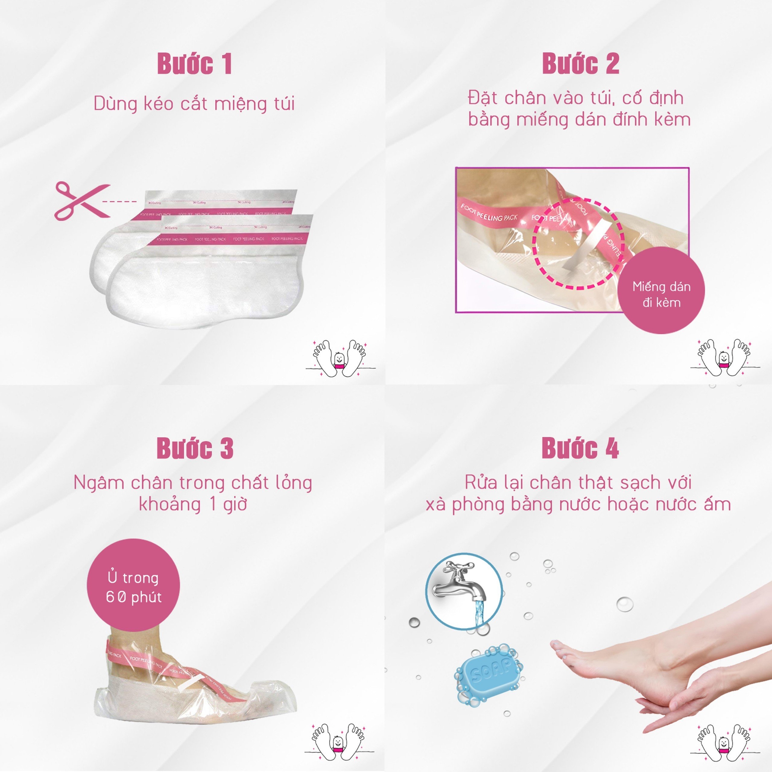 Túi ủ tẩy da chết và tái tạo da chân Perorin (Hộp 01 túi) Foot Peeling Pack - PERORIN