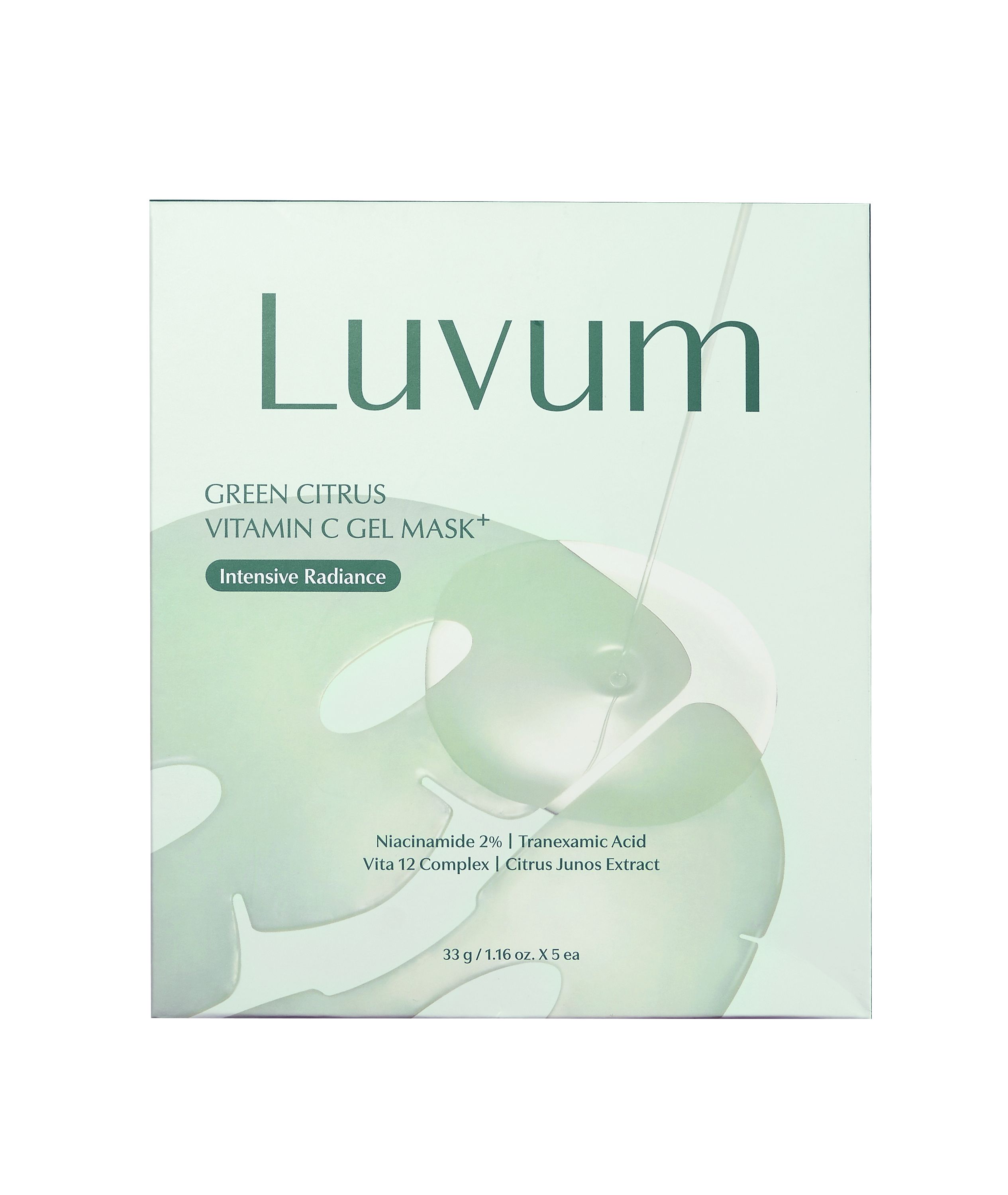 Mặt nạ LUVUM Green Citrus Vitamin C Gel Mask Plus giúp dưỡng sáng đều màu da (hộp 5 miếng x 33g)