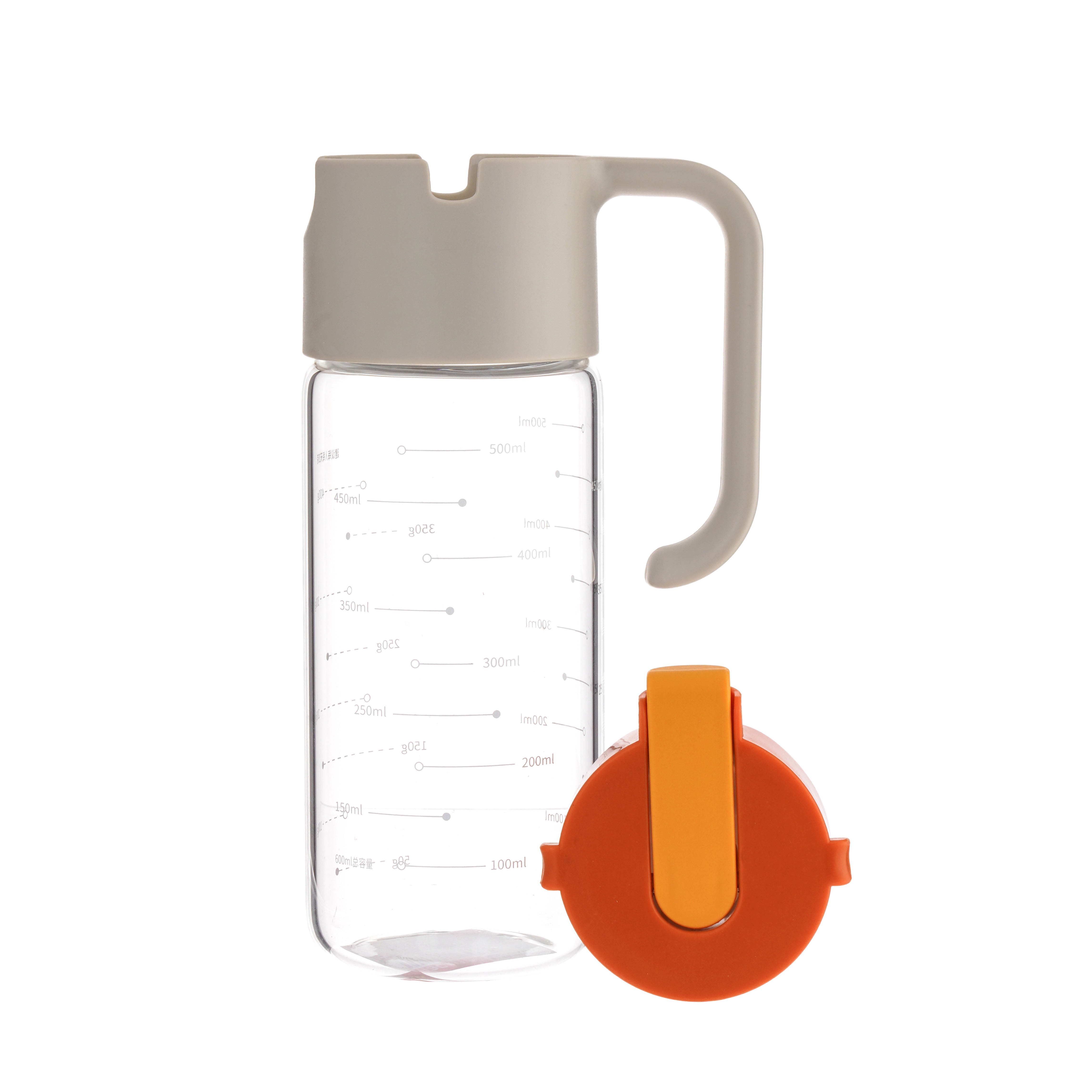 Bình dầu thủy tinh tự mở nắp có tay cầm dung tích 600ml có chia dung tích_376072