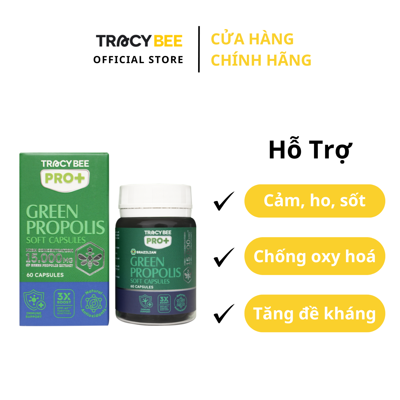 Viên uống Keo Ong Xanh Propolis Tracybee  (60 viên)