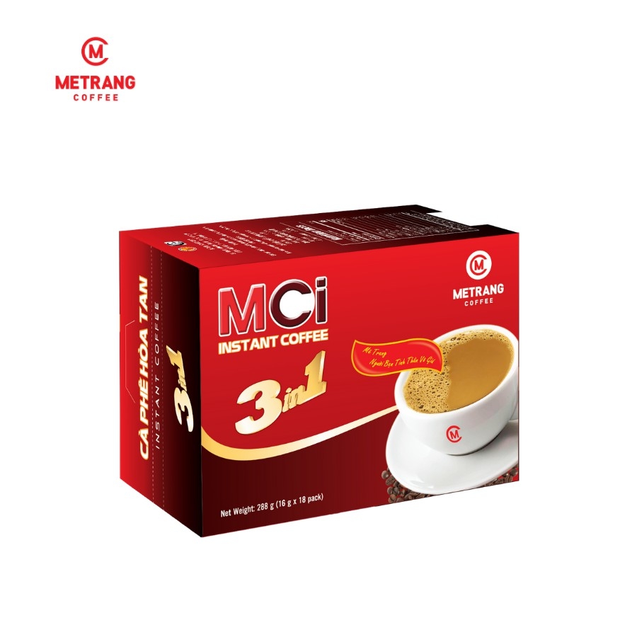 Cà Phê Sữa Hòa Tan Mê Trang 3 Trong 1 – Hộp 18 Gói-Thơm ngon