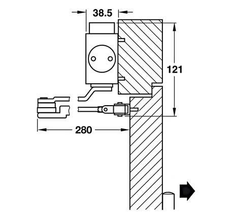Thiết bị đóng cửa tự động lắp nổi Hafele - DCL51 có chức năng giữ cửa 931.84.669