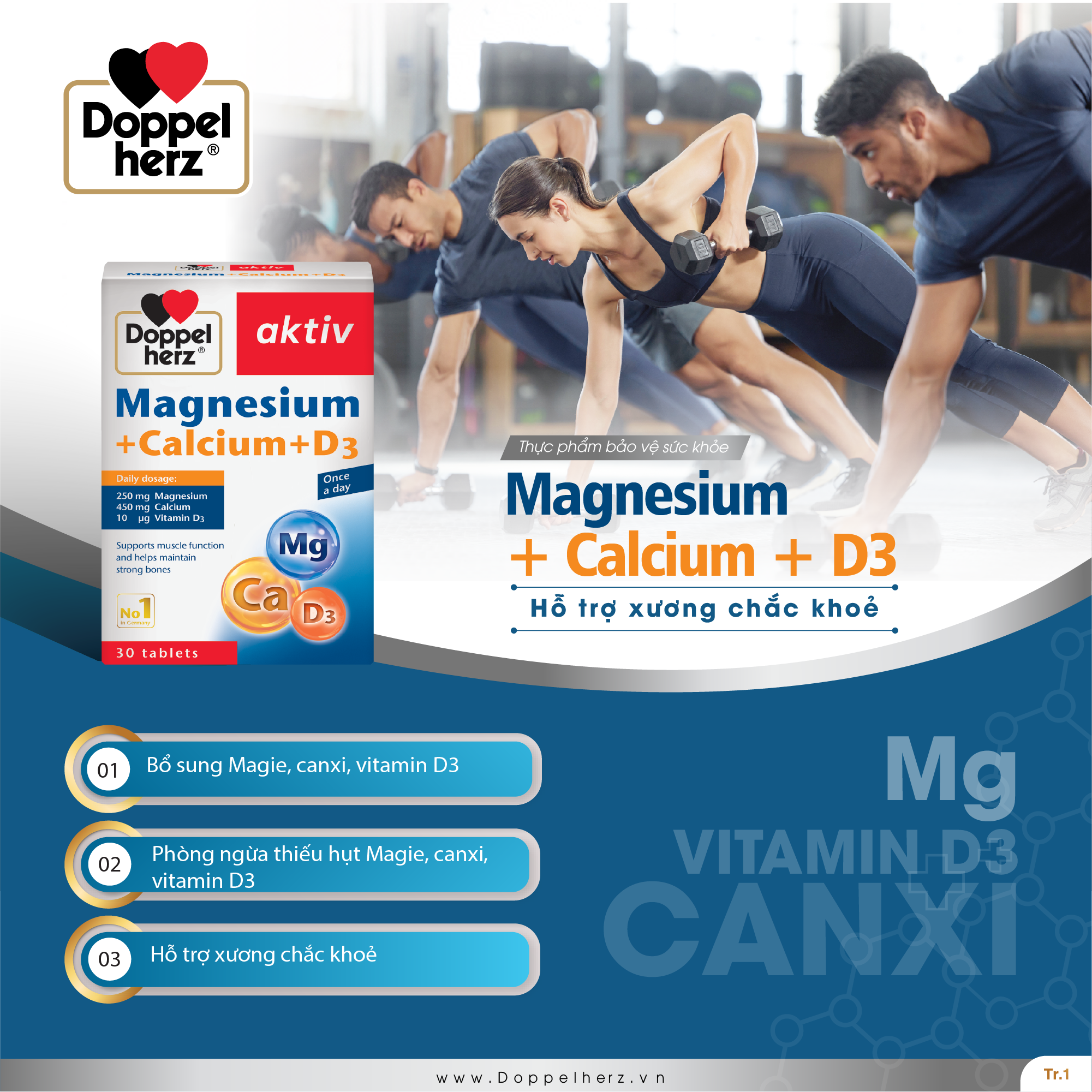 TPBVSK Magnesium+ Calcium+D3 hỗ trợ xương khớp