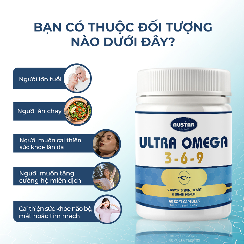 Viên Uống Austar Ultra Omega 3-6-9 (Hộp 60 viên)