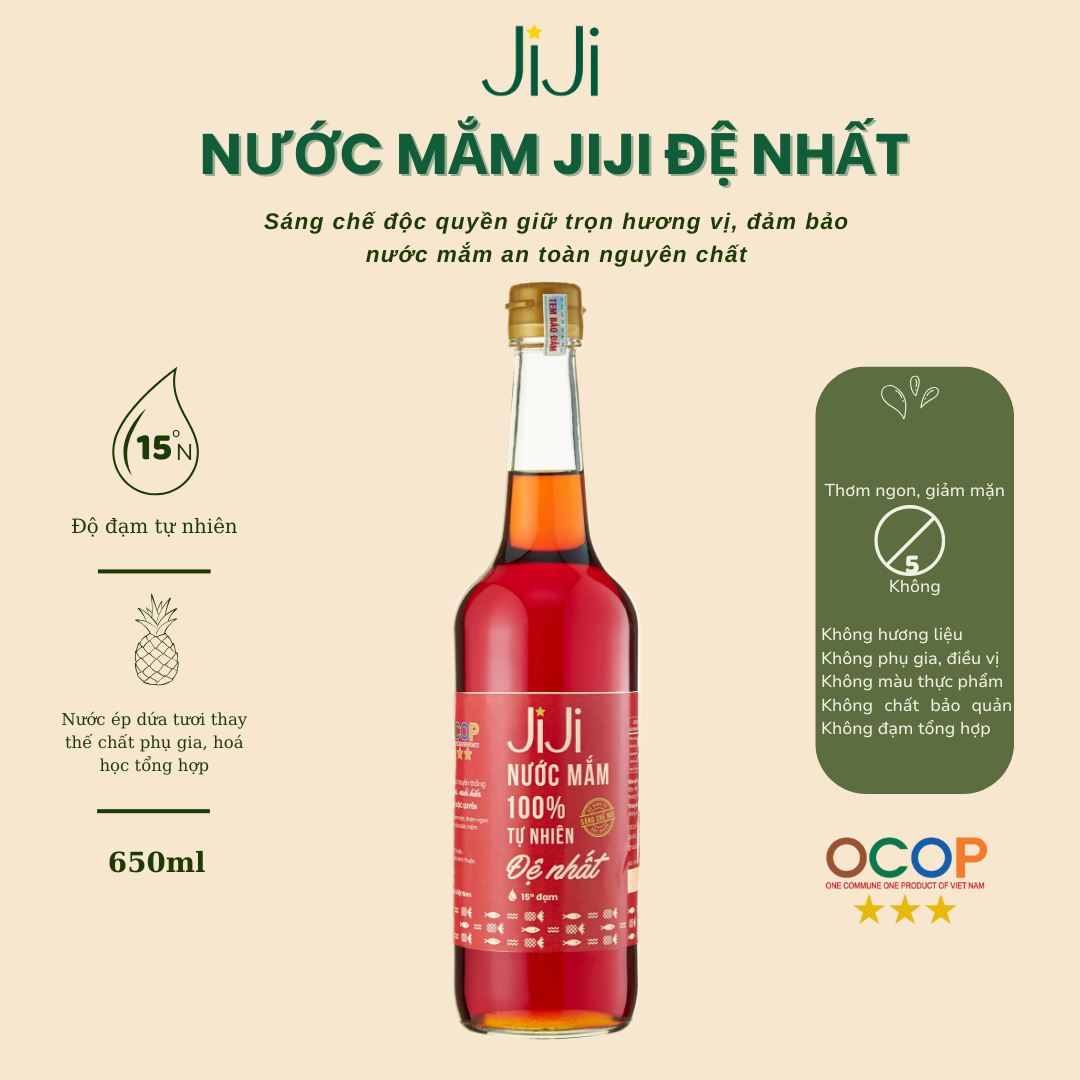 Nước mắm tự nhiên JiJi Đệ nhất 650ml - Phân phối chính hãng