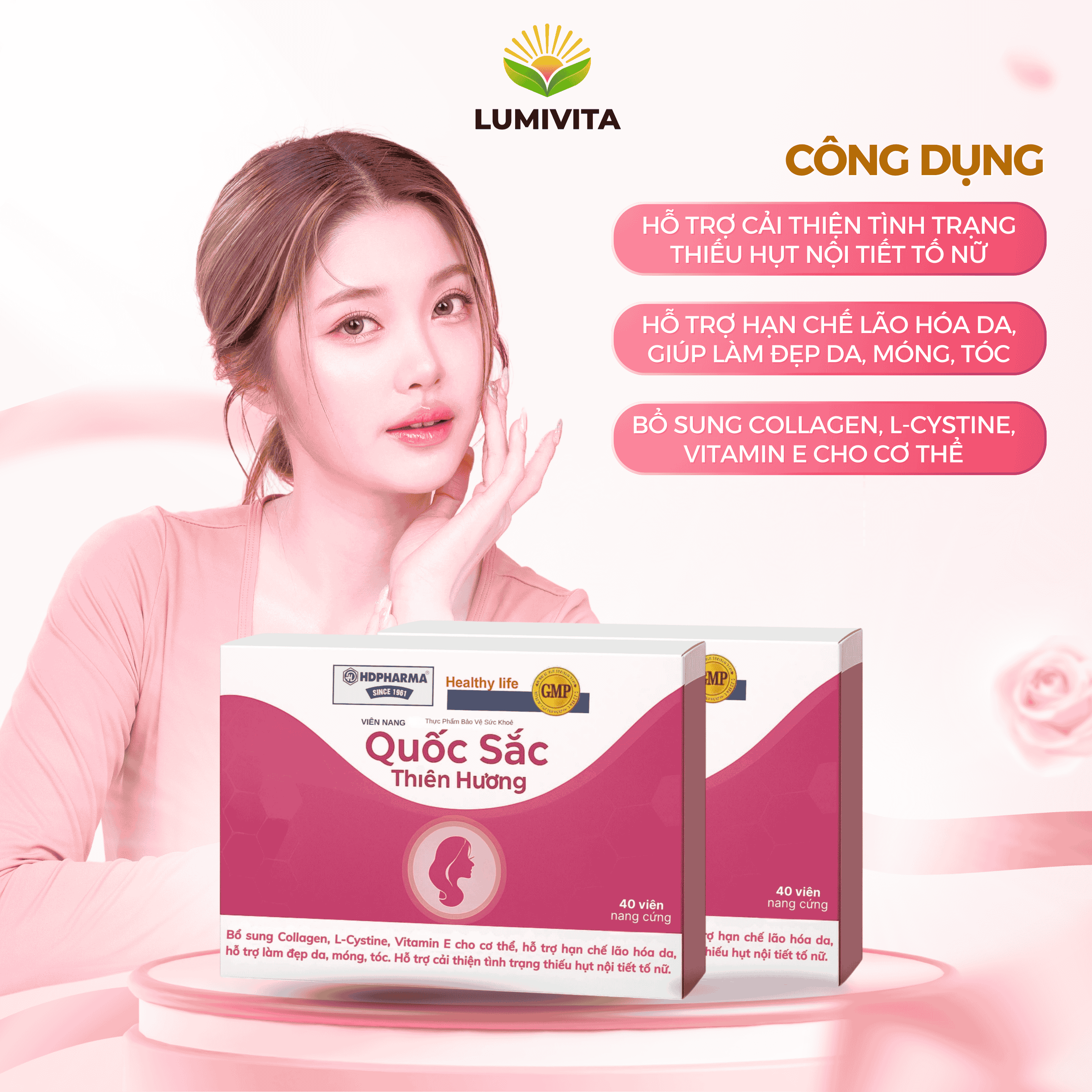 Viên nang QUỐC SẮC THIÊN HƯƠNG hỗ trợ tăng cường nội tiết tố nữ 40 viên - 2