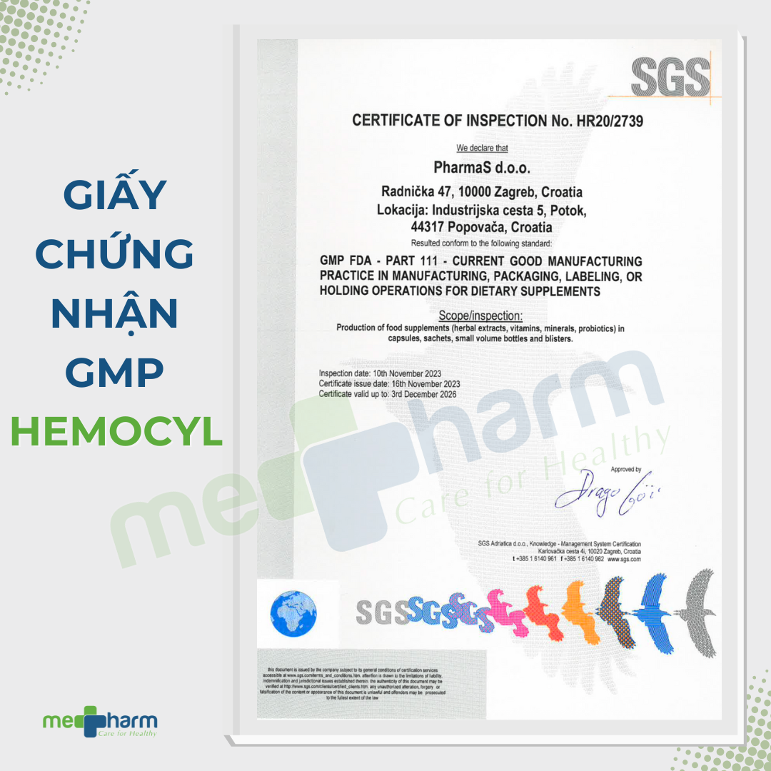 Viên uống Hemocyl - Hỗ trợ cải thiện triệu chứng trĩ: đau rát, ngứa hậu môn, chảy máu (Hộp 28 viên)