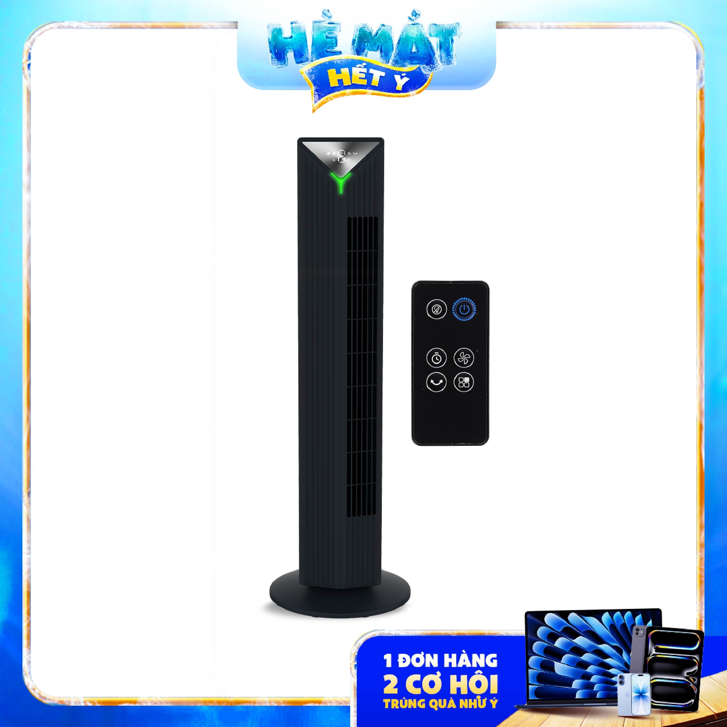 Quạt tháp Plasma 36" COBI - Tiệt trùng không khí, xoay 3D, kèm remote điều khiển từ xa_341732 - Phân phối chính hãng