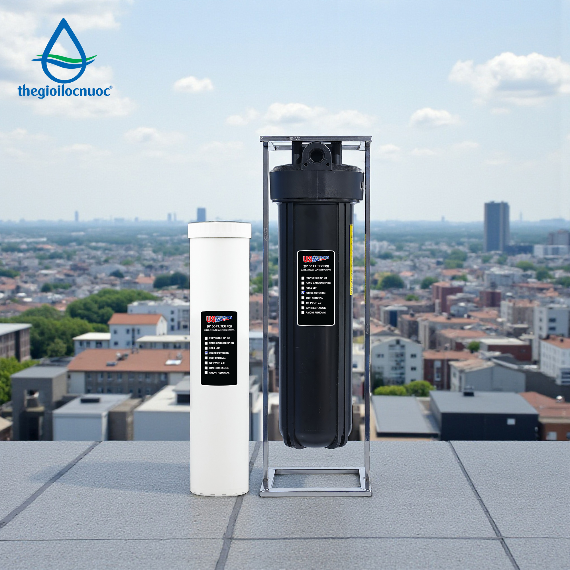 Bộ lọc chống cáu cặn USTopwater 20 inches béo, Model: Scala-45-AS, Công suất 1200 lít/giờ, Vỏ nhựa
