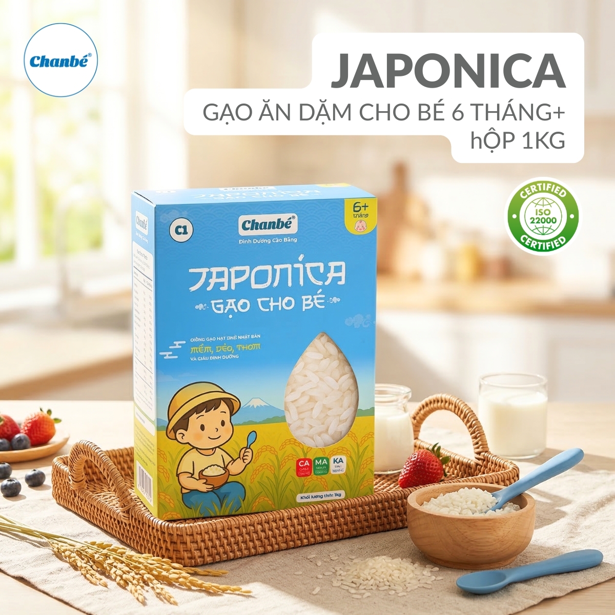 Gạo Japonica giống Nhật nấu cháo cơm nát cho bé 1kg - Phân phối chính hãng