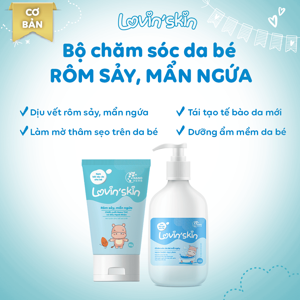 Bộ đôi cơ bản dịu rôm sảy, mẩn ngứa cho bé Lovin'Skin