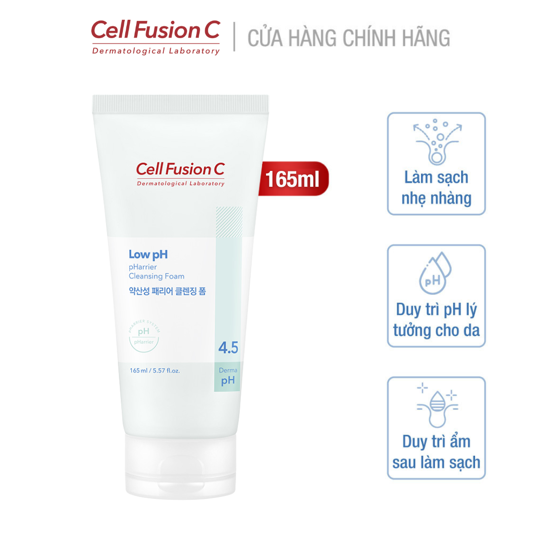 Sửa rửa mặt pH thấp - Cell Fusion C Low pH pHarrier Cleansing Foam 165ml - Phân phối chính hãng