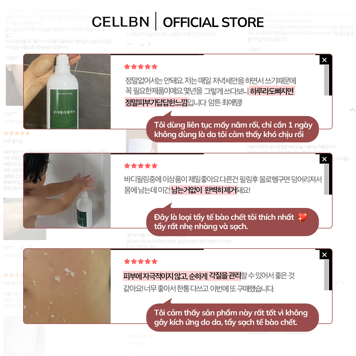 Gel tẩy tế bào chết dịu nhẹ cho Face & Body CELLBN Tẩy da chết, làm sáng và mịn da 500ml - 6