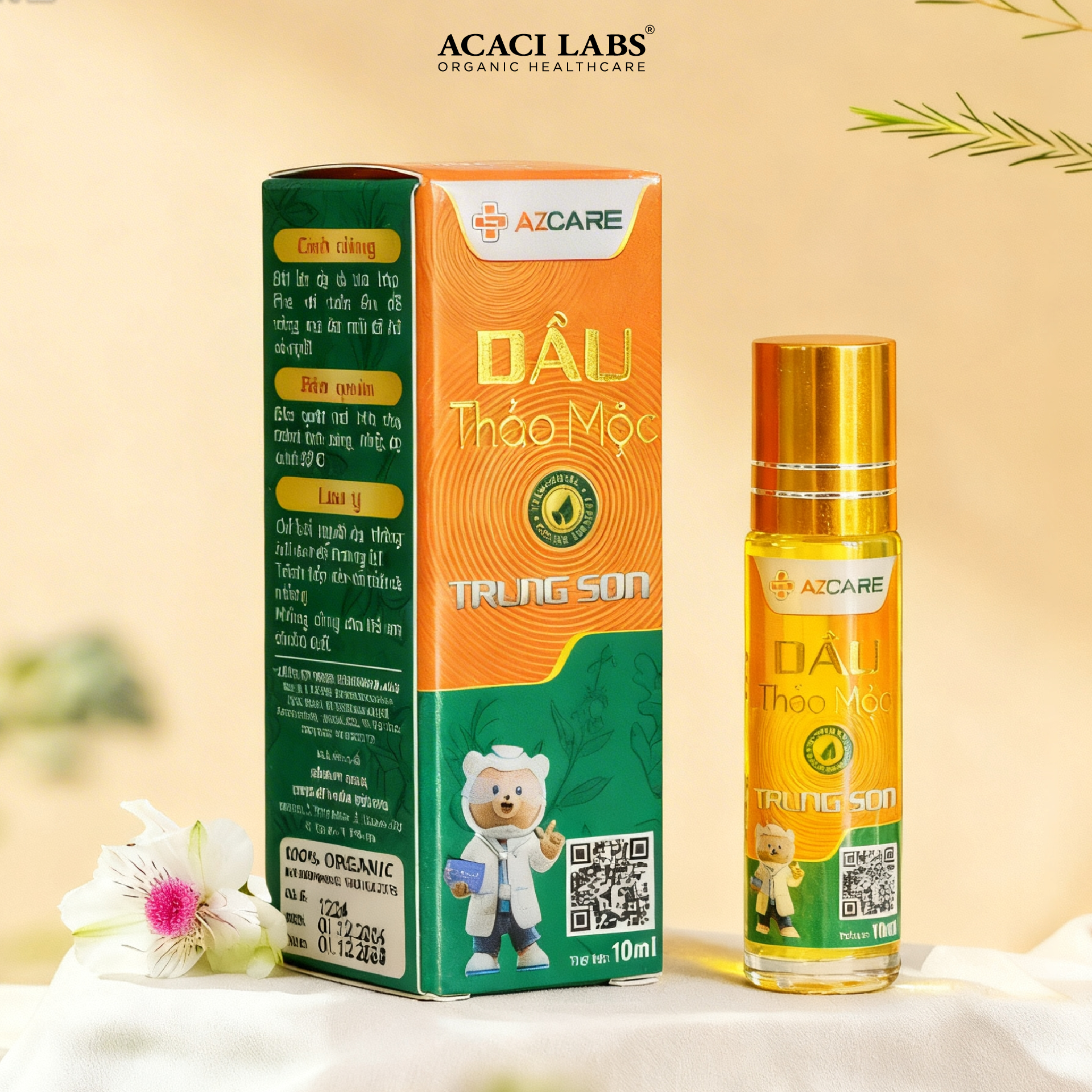 Dầu thảo mộc Trung Sơn chai 10ml (Hỗ trợ  dịu say tàu xe, đau vai gáy)
