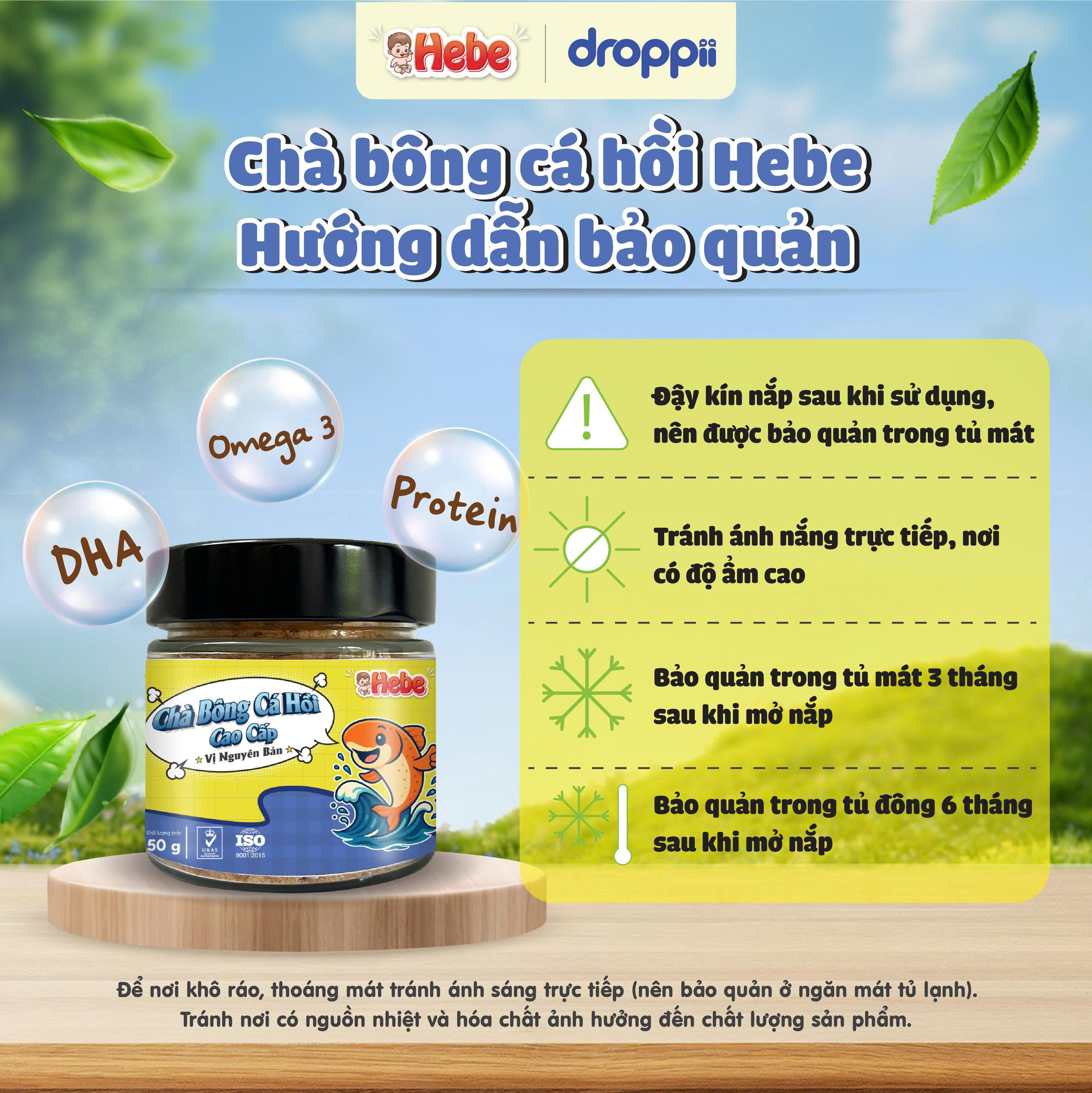 Chà Bông Cá Hồi Cao Cấp – Vị Nguyên Bản HEBE hỗ trợ phát triển trí não cho bé (hũ 50g) - 7