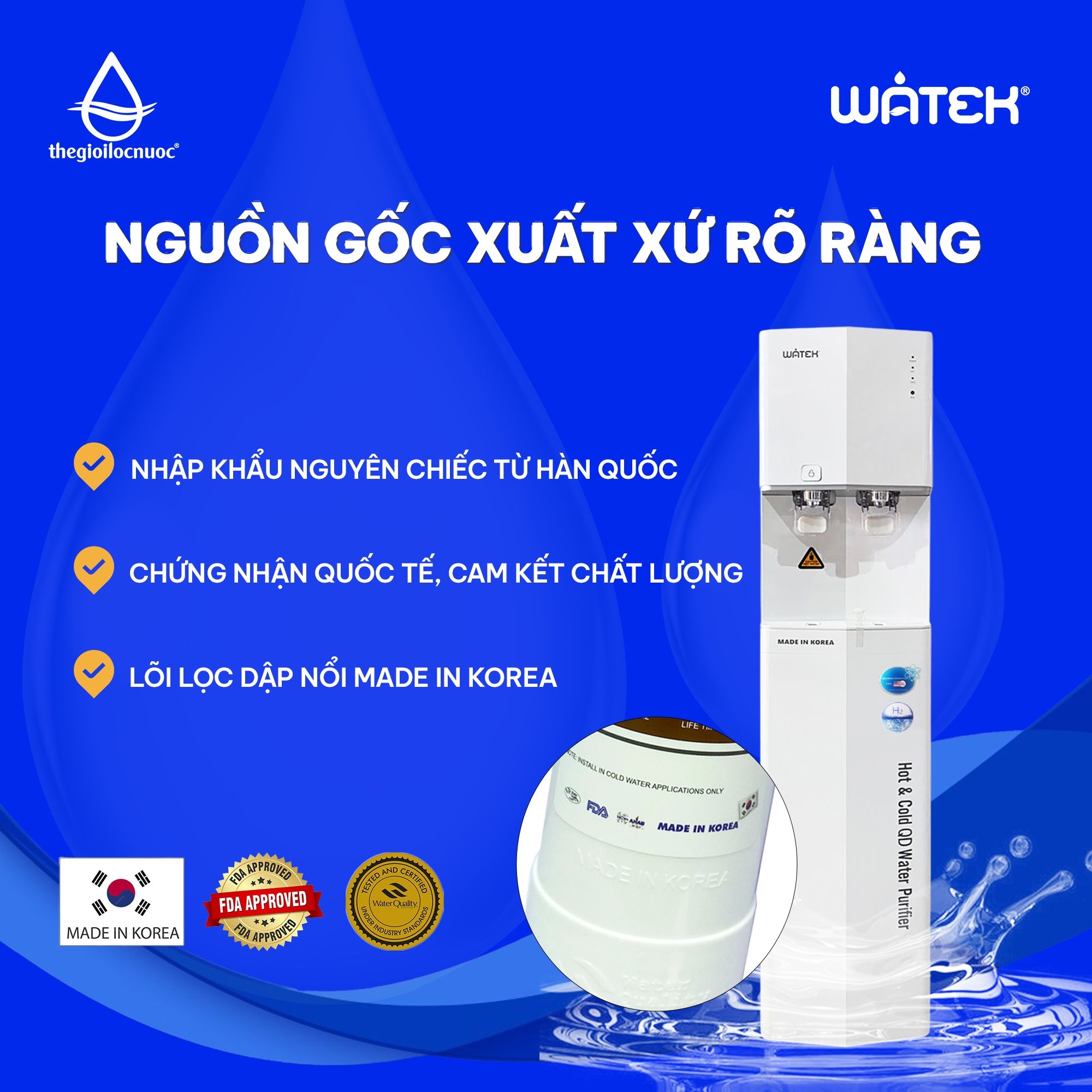 Máy lọc nước nóng lạnh Watek, model: WT-4200-RO