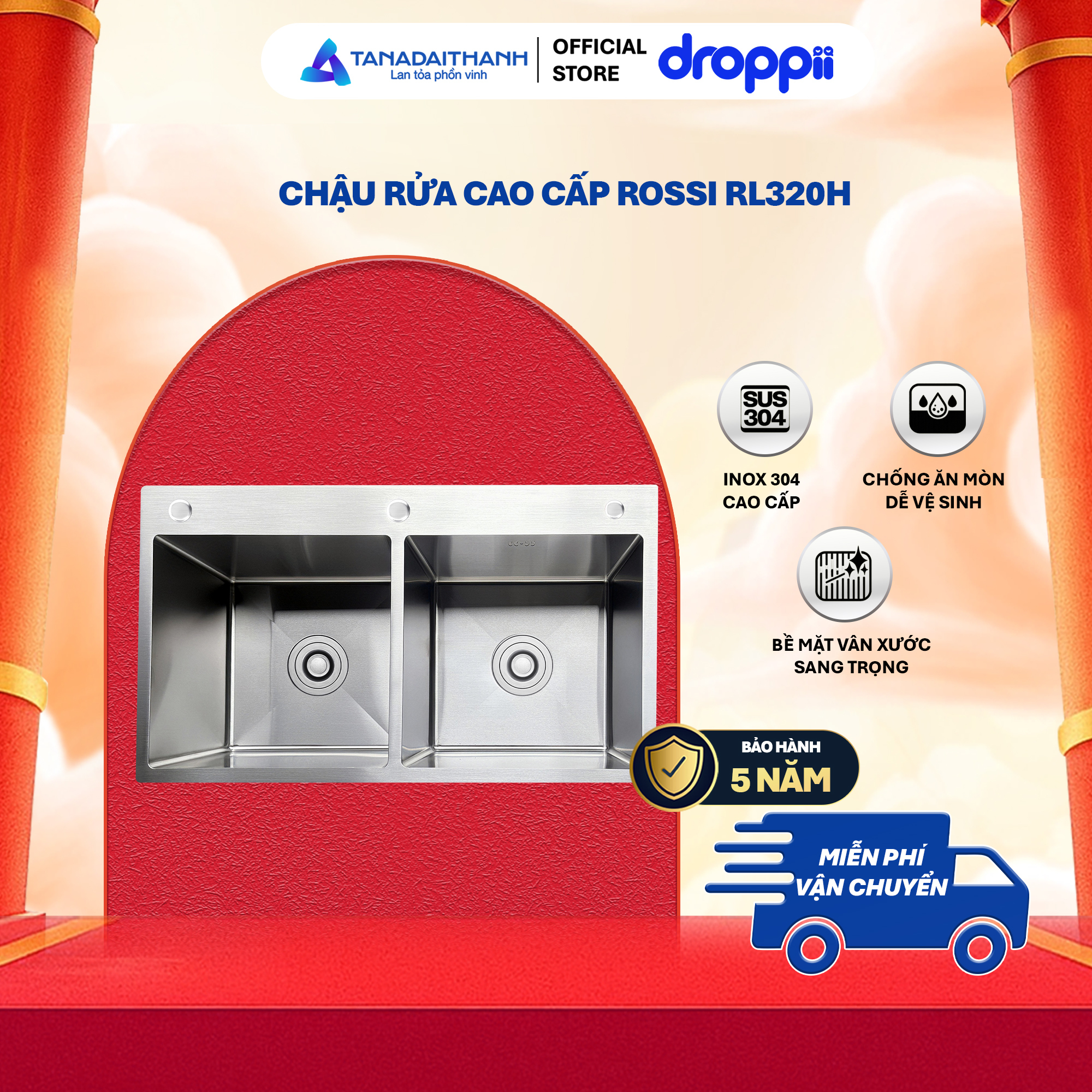 Chậu rửa cao cấp Rossi RL320H - Phân phối chính hãng