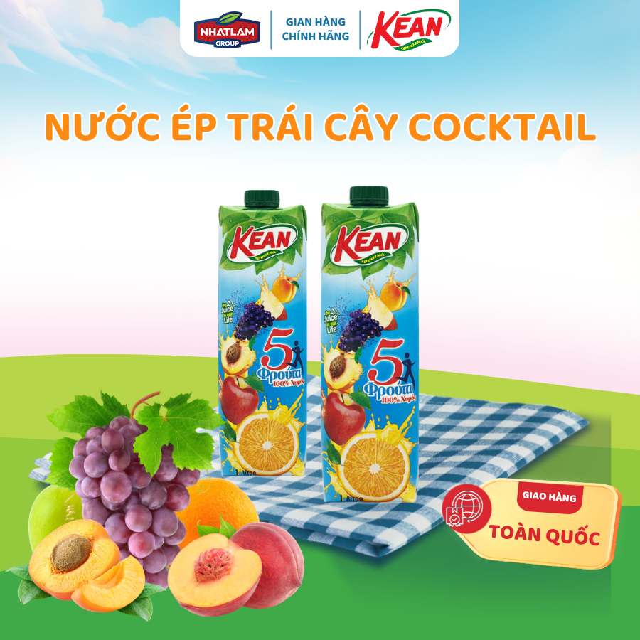 Combo 3 Nước ép trái cây cocktail - KEAN (1 lít/chai x 12 chai/thùng)