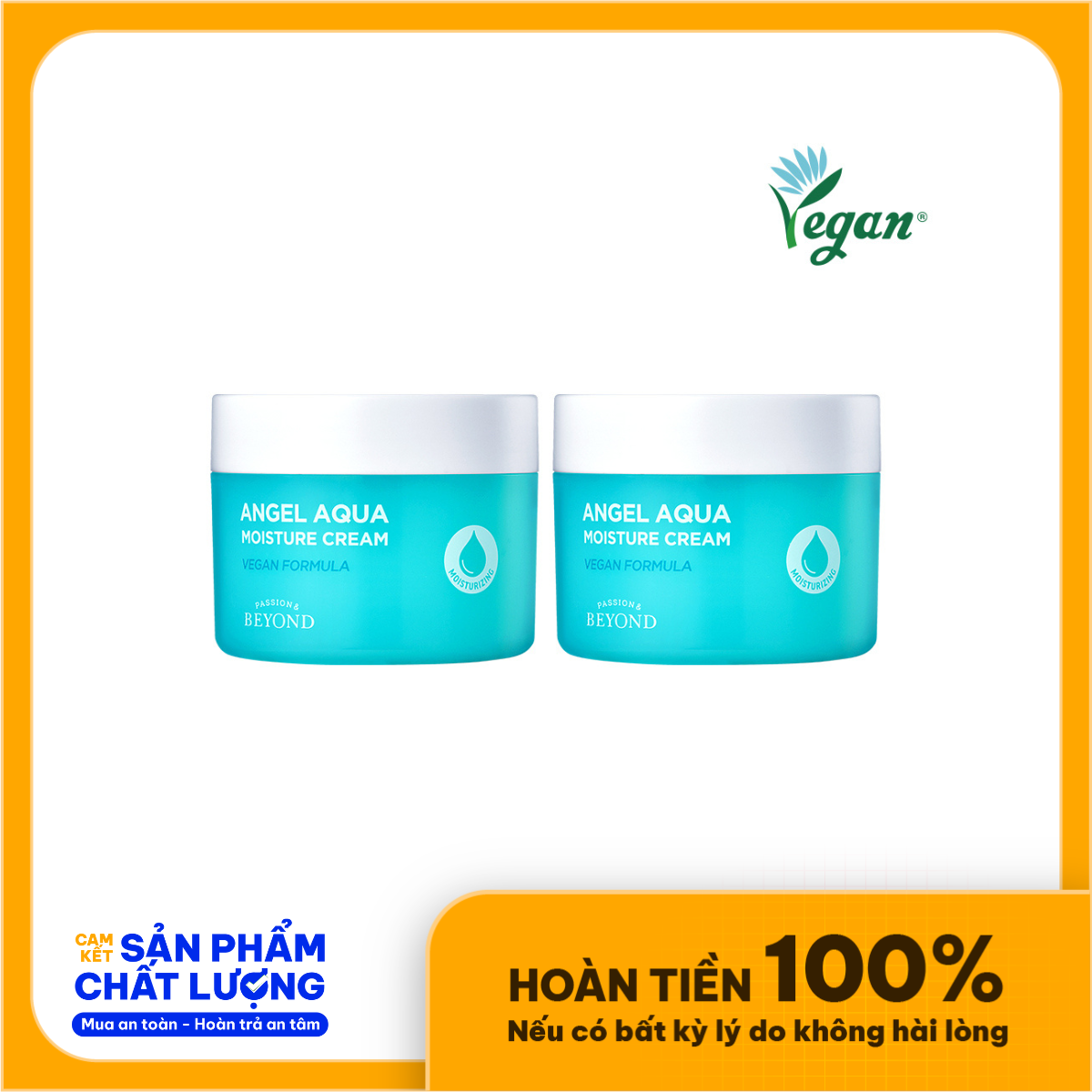 Kem dưỡng ẩm dịu da Thuần chay  BEYOND Angel Aqua Moisture Cream 150mlx2 (BEYOND ANGEL AQUA MOISTURE CREAM)-duoc-ban-tai-Siêu Thị Ánh Nguyệt