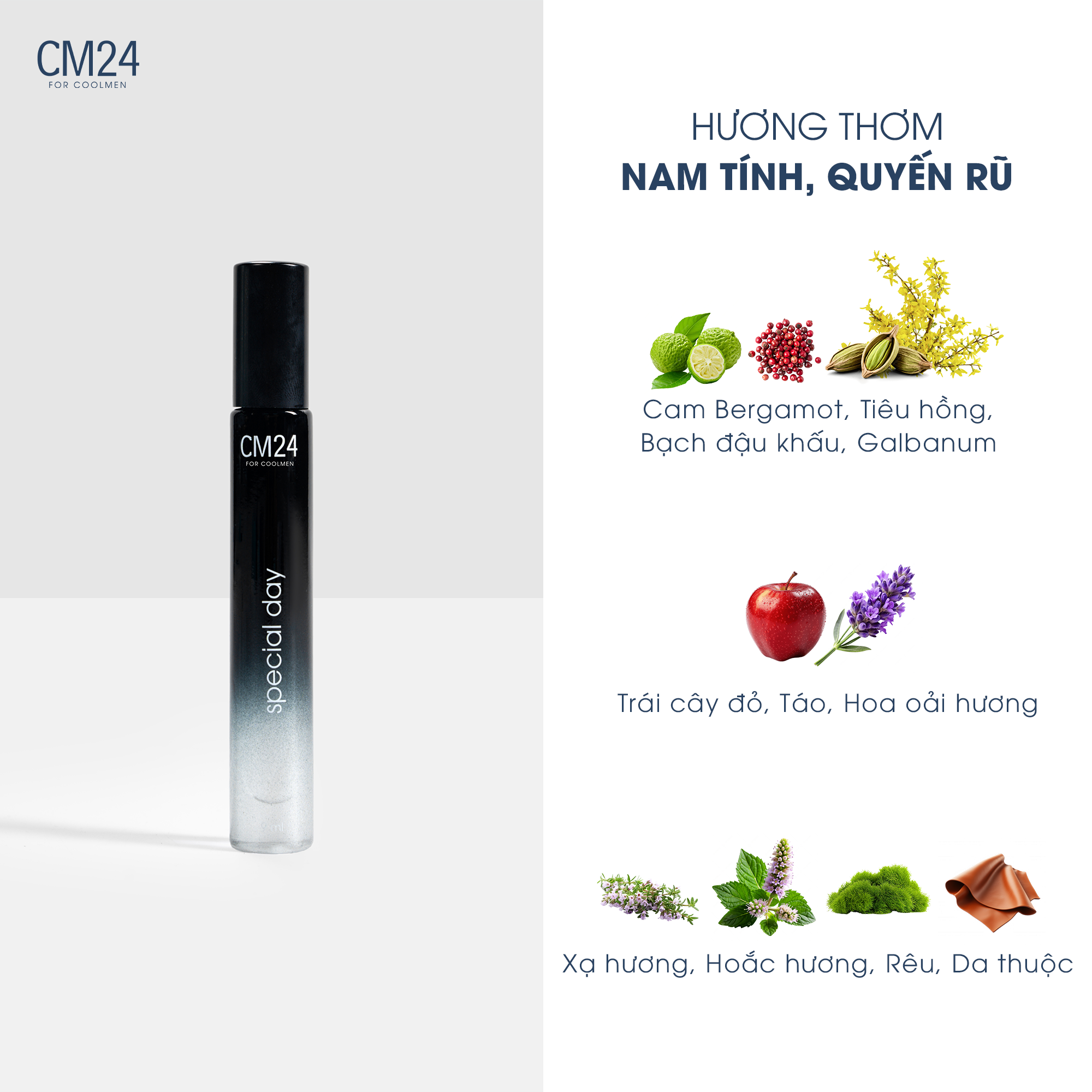 Nước hoa nam CM24 Special Day lưu hương 6-8h 9ml
