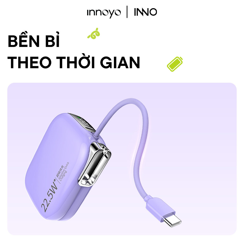 Sạc dự phòng tích hợp dây InnoPower Wired Charging 10000mAh