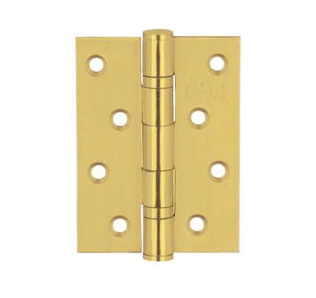 Bản lề lá Hafele inox 102 x 76 x 3 mm 2 vòng bi Đồng bóng PVD 489.05.022