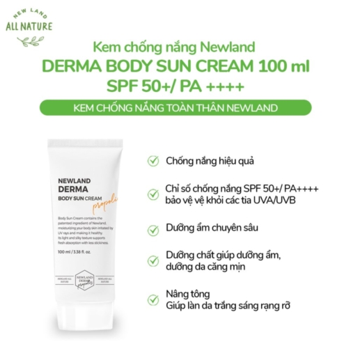 Kem chống nắng toàn thân Newland Derma Body Sun Cream