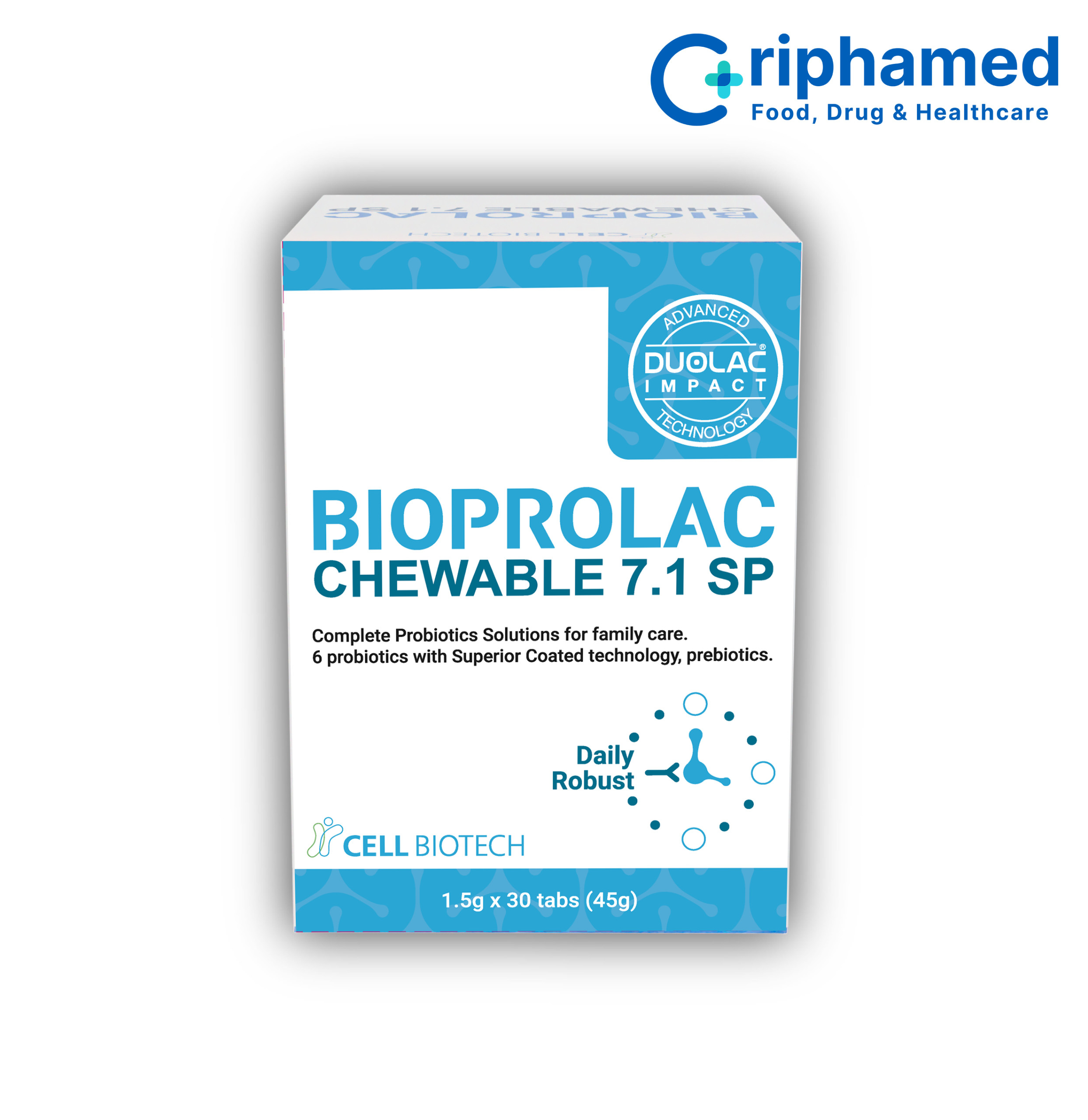 Viên nhai bổ sung lợi khuẩn Bioprolac chewable 7.1 SP (Hộp 30 viên)