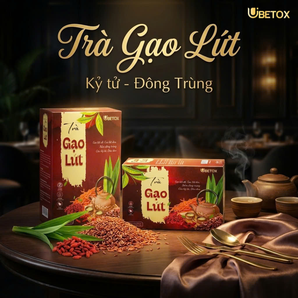 Trà Gạo Lứt (Kỷ tử đông trùng) - Hộp giấy, 20 túi lọc x 10gr