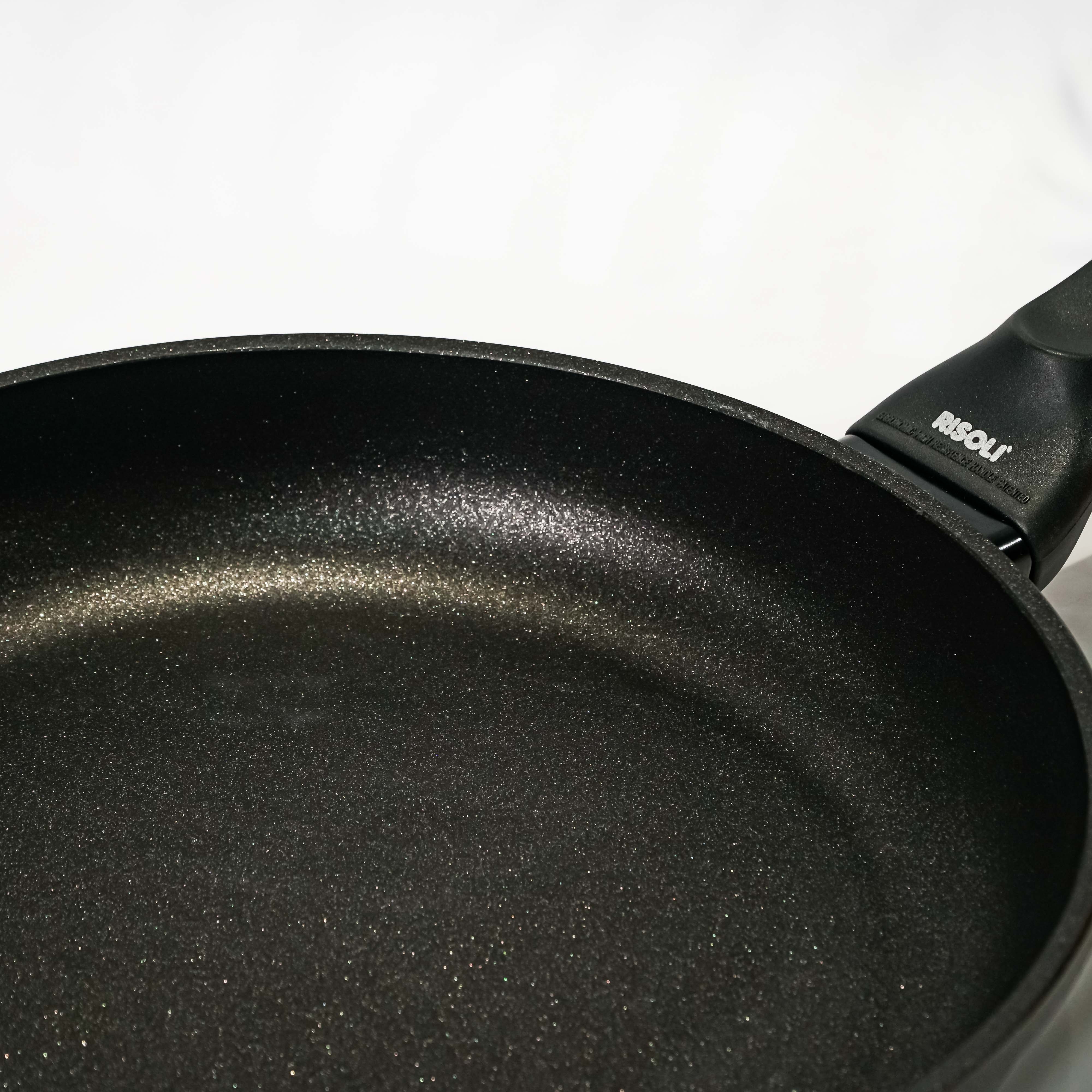 CHẢO ĐÚC NHÔM NGUYÊN KHỐI BLACKPLUS® LÒNG CẠN – Risoli - Model: CHAORisoli-00103BPIN/28