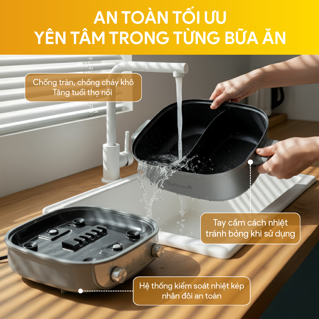 Nồi Lẩu Điện Đa Năng BlueStone MPB-7257 5 Lít 1850W