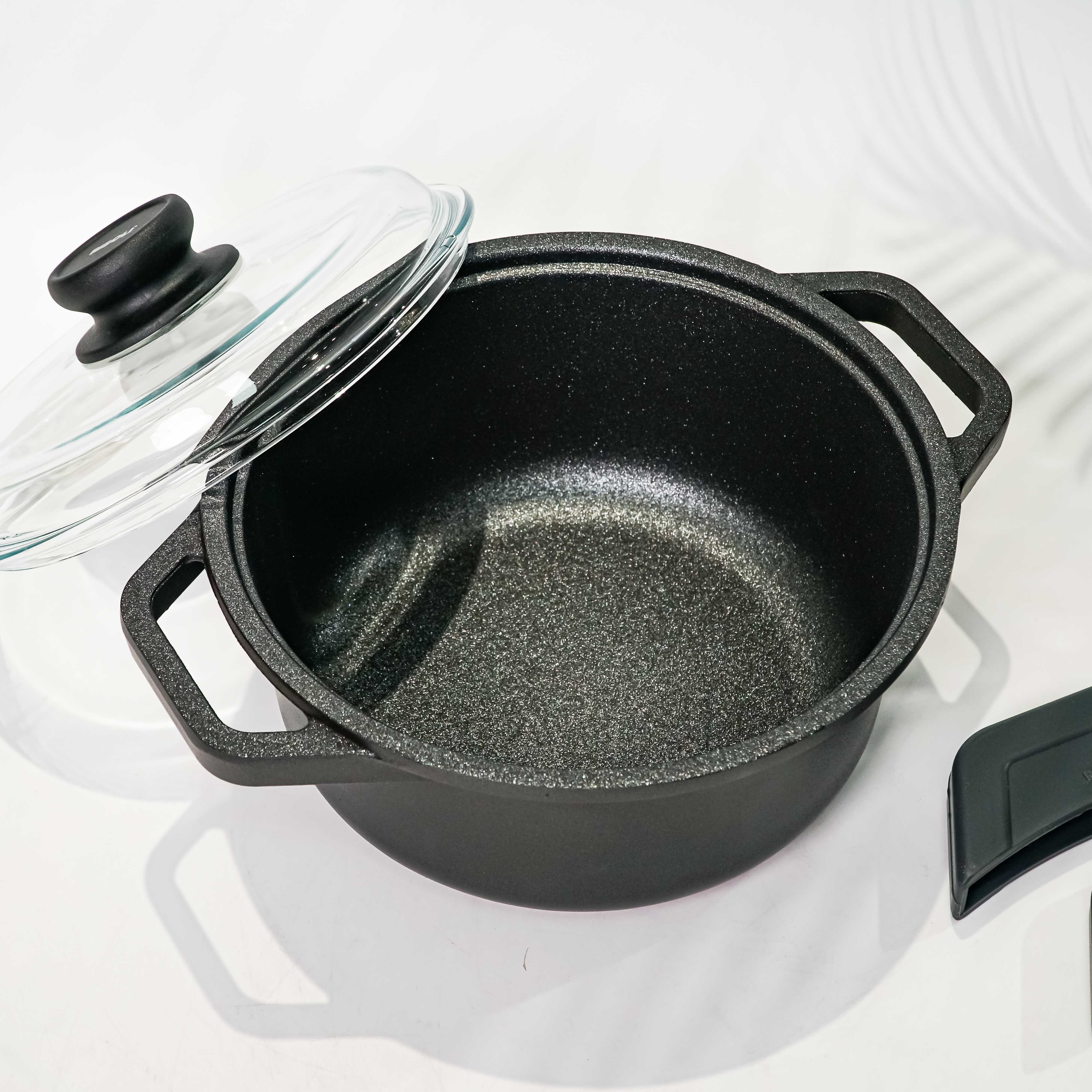 NỒI RISOLI ĐÁY TỪ CÓ NẮP BLACKPLUS® - Model: NOIRisoli-00097BPIN/20