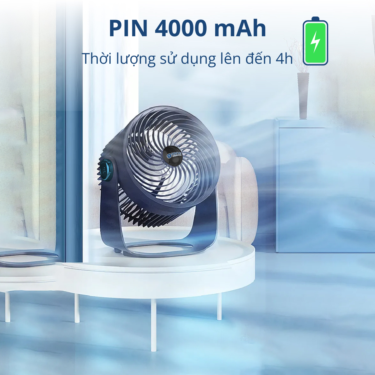 Quạt tích điện không dây pin 4000mAH Kachi MK372