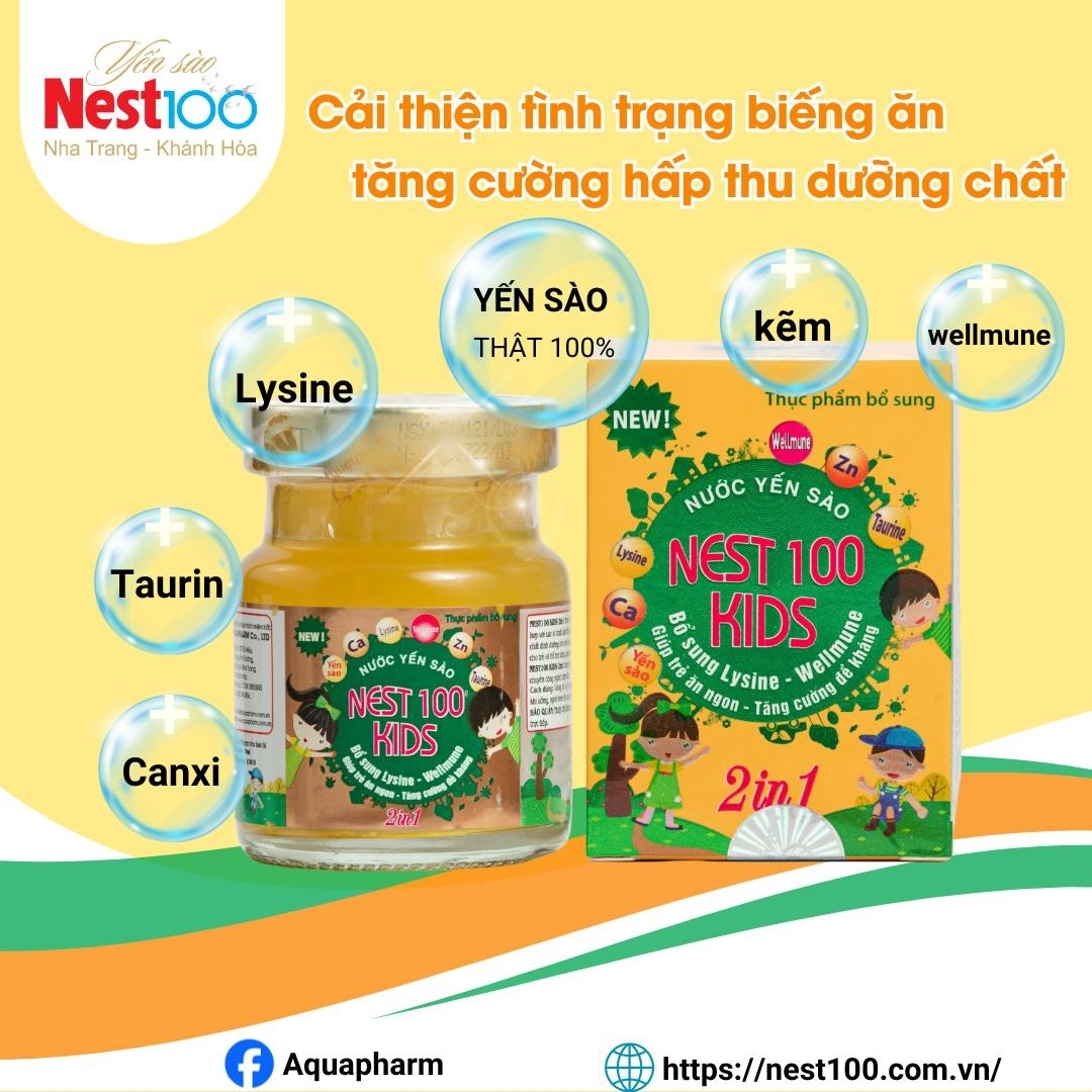 Nước Yến sào Nest100 Kids 2in1 (Lốc 6 lọ) - Phân phối chính hãng