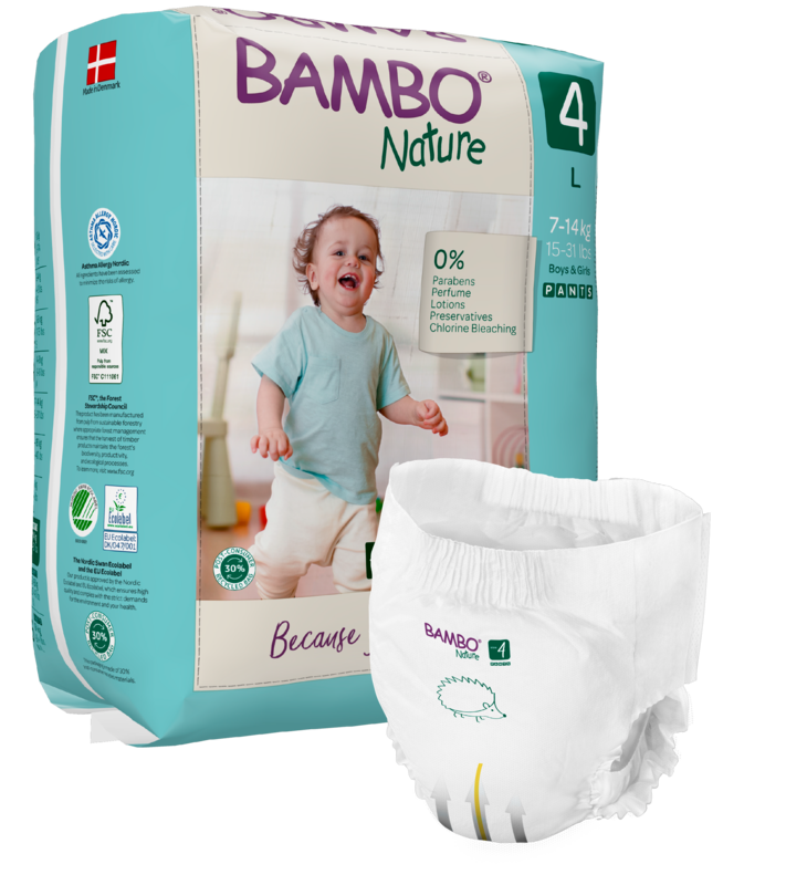Tã Quần trẻ em số 4- Bambo Nature size 4, Từ 7-12kg, 20 miếng/gói, bao bì màu xanh - Phân phối chính hãng