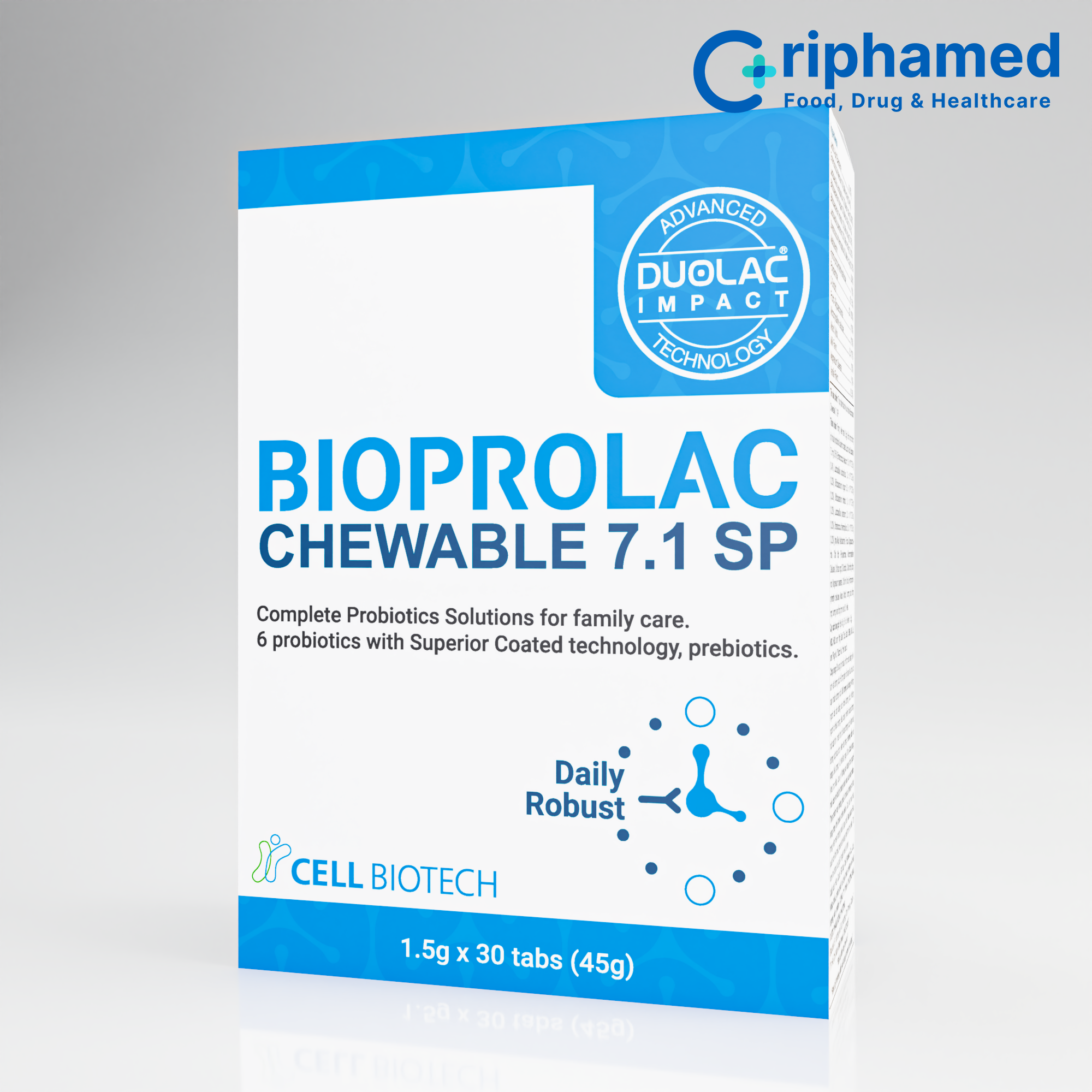 Viên nhai bổ sung lợi khuẩn Bioprolac chewable 7.1 SP (Hộp 30 viên)