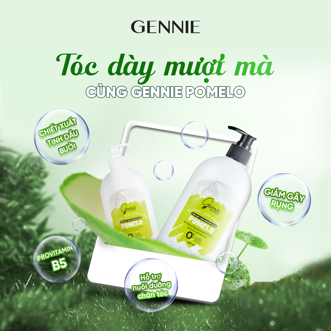 Dầu xã Gennie Natural Care tinh dầu Bưởi dành cho tóc khô và dễ gãy 400ml - 3