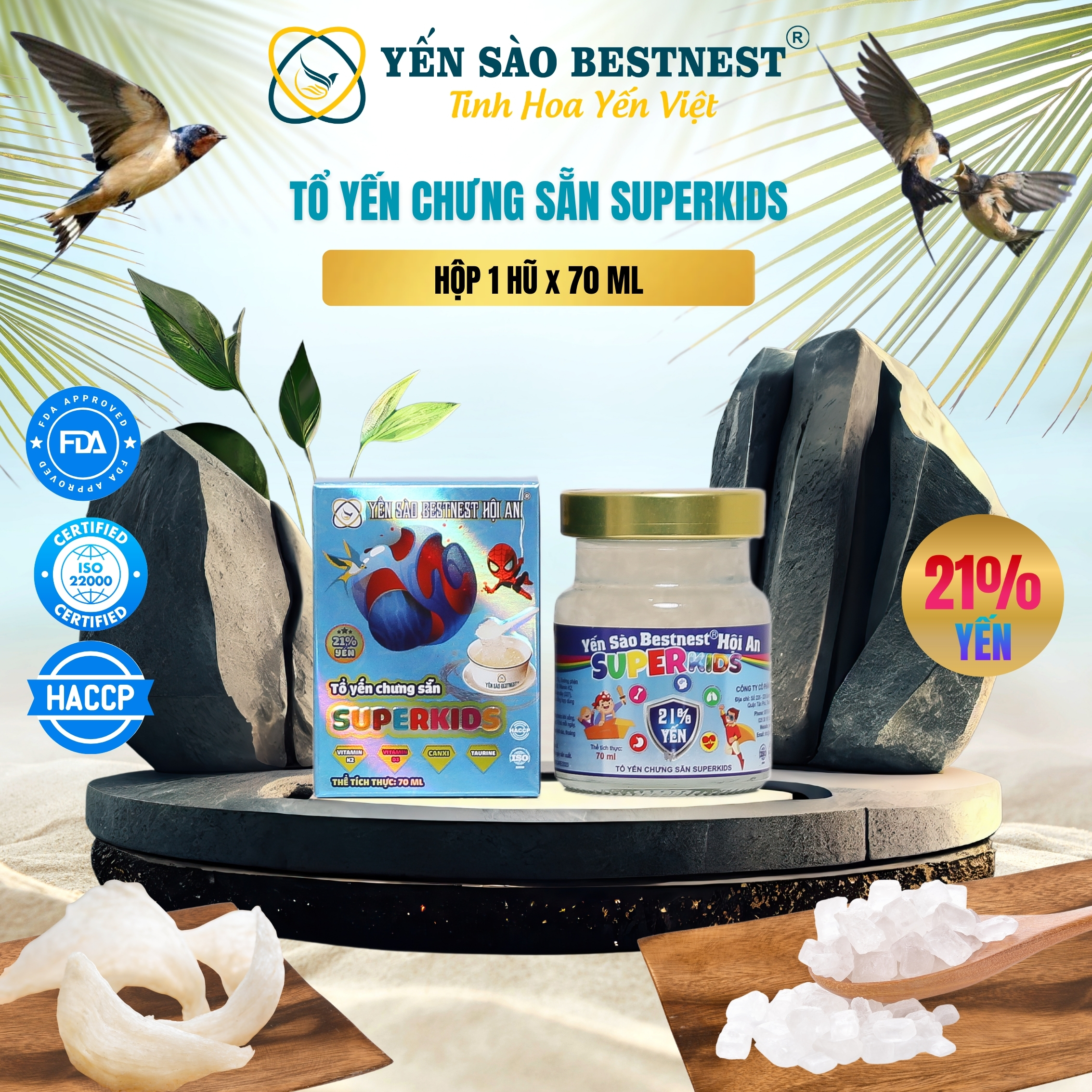 Hộp 1 hũ Yến Sào BESTNEST HỘI AN 21% Superkids - 3