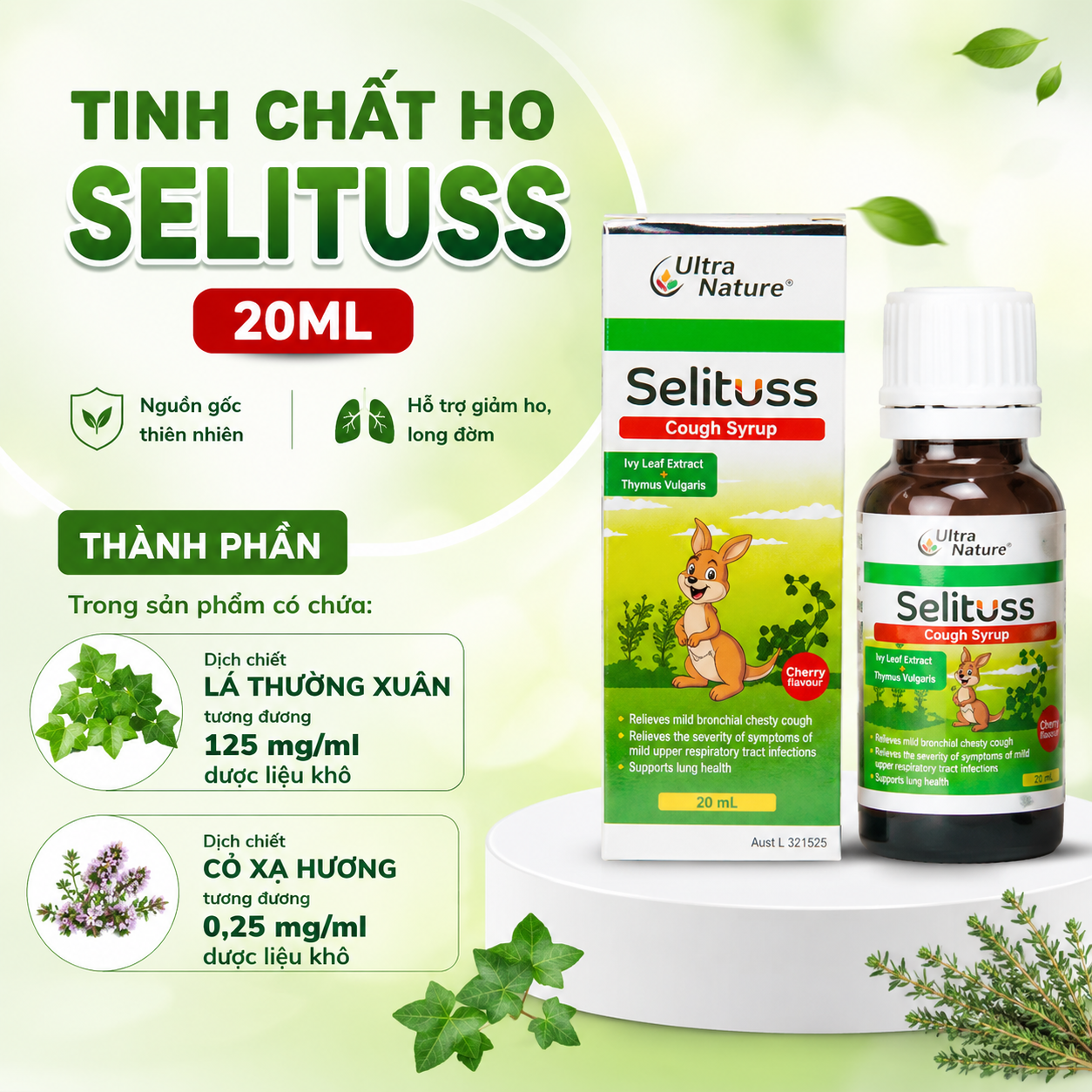 Tinh Chất Selituss 20ml Nhập Khẩu Úc Giảm ho, long đờm - Phân phối chính hãng