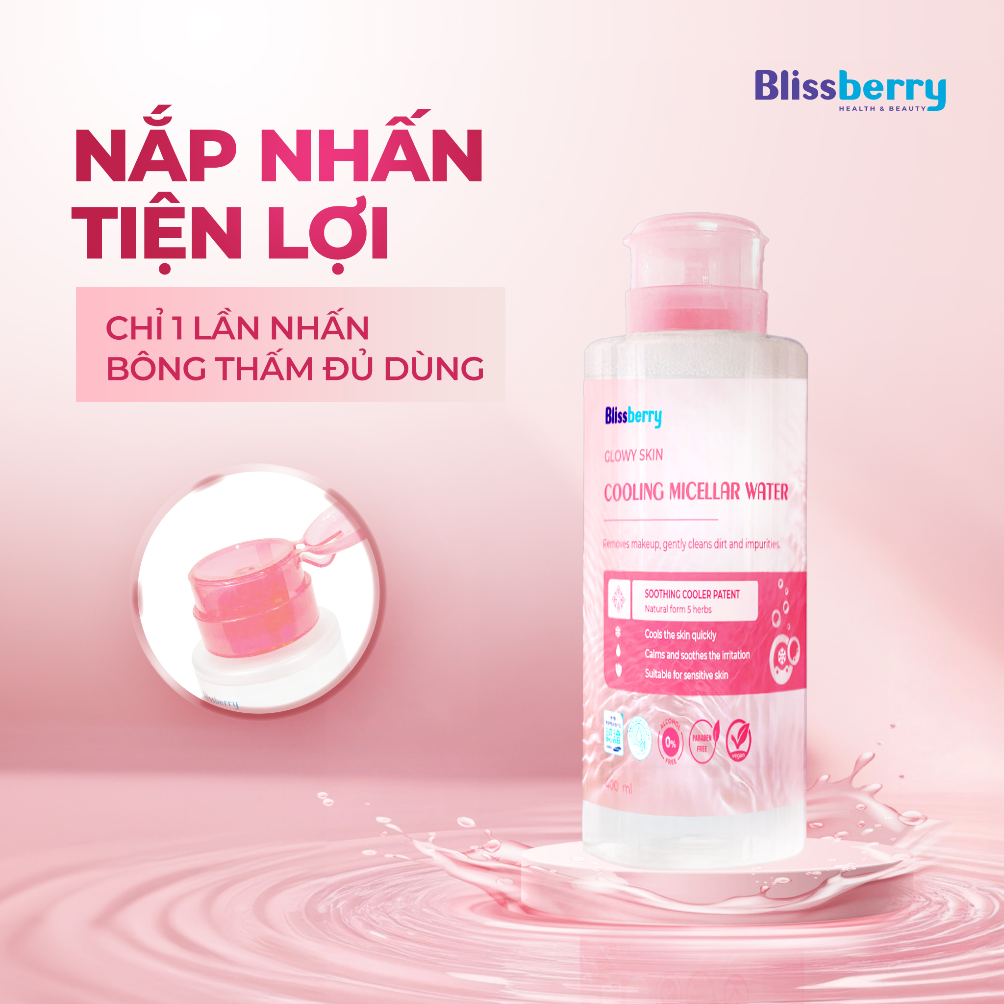 Nước tẩy trang sạch sâu & dịu nhẹ Blissberry 200ml