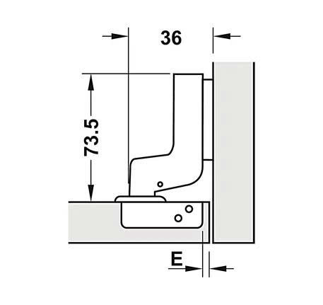 Bản lề Hafele Metalla SM 110° Tiêu chuẩn - Lắp lọt lòng 315.11.752