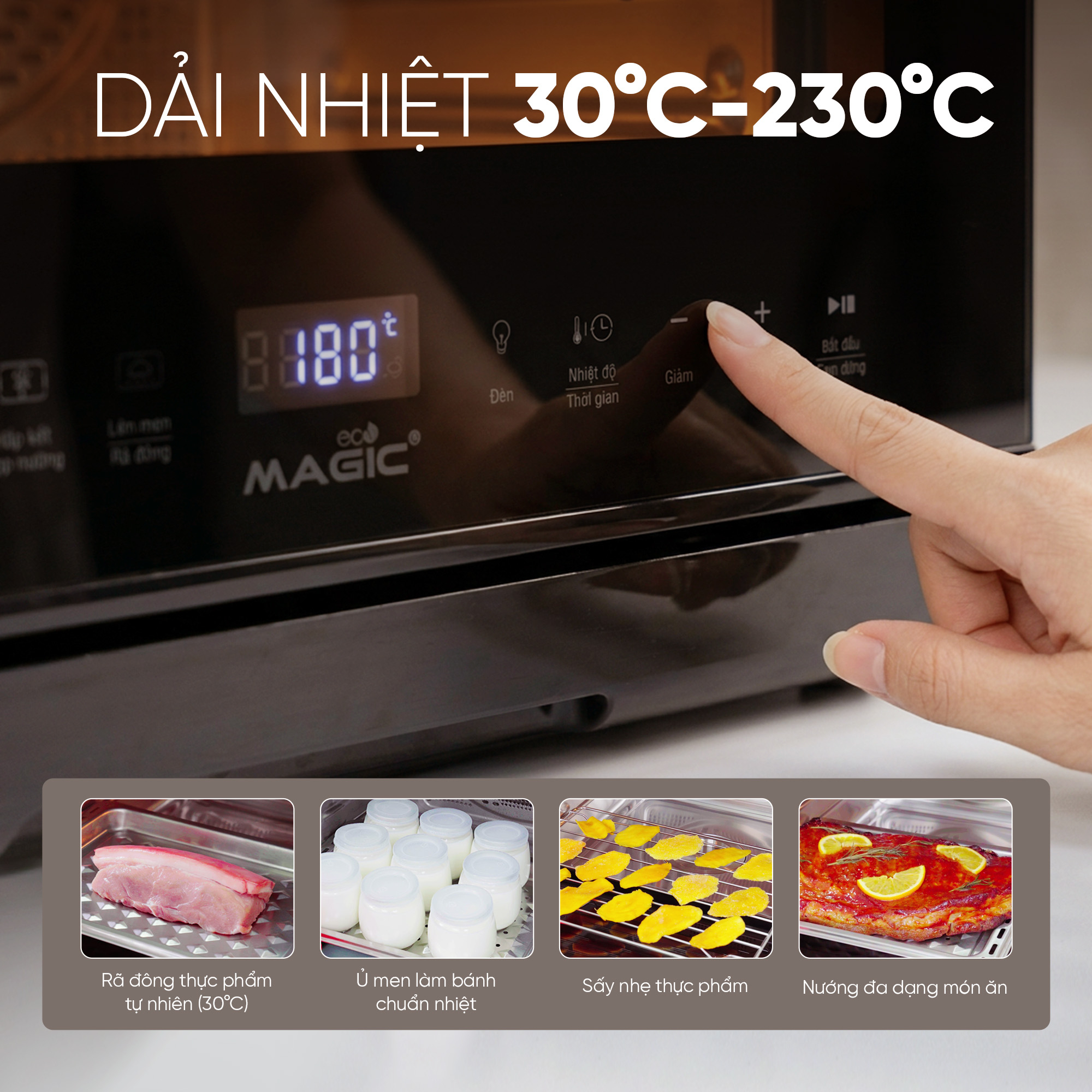 Nồi chiên không dầu kết hợp hấp cao cấp S-23, hiệu Magic Eco