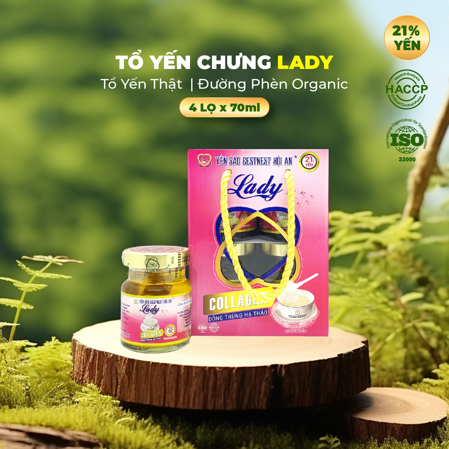 Hộp 4 hũ Yến Sào BESTNEST HỘI AN 21% Lady