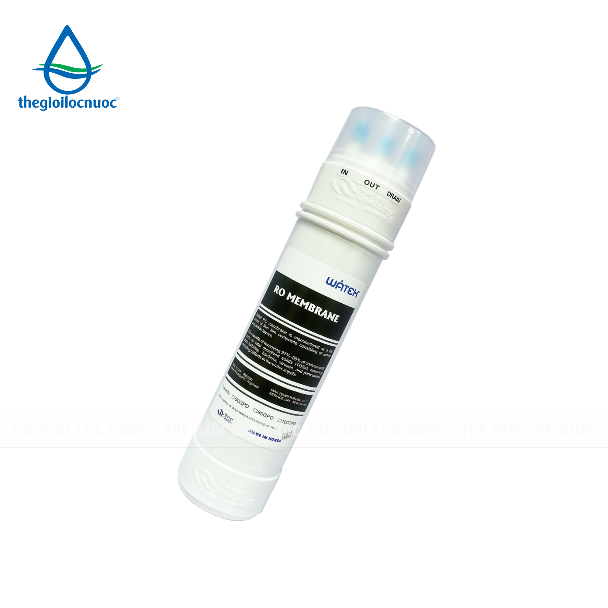 Màng lọc RO Hàn Quốc 50/75 GPD đúc nguyên khối - Phân phối chính hãng