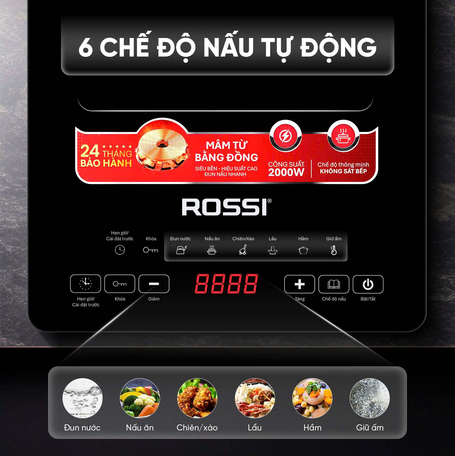 Bếp từ đơn Rossi RS-1020CE01 - 8