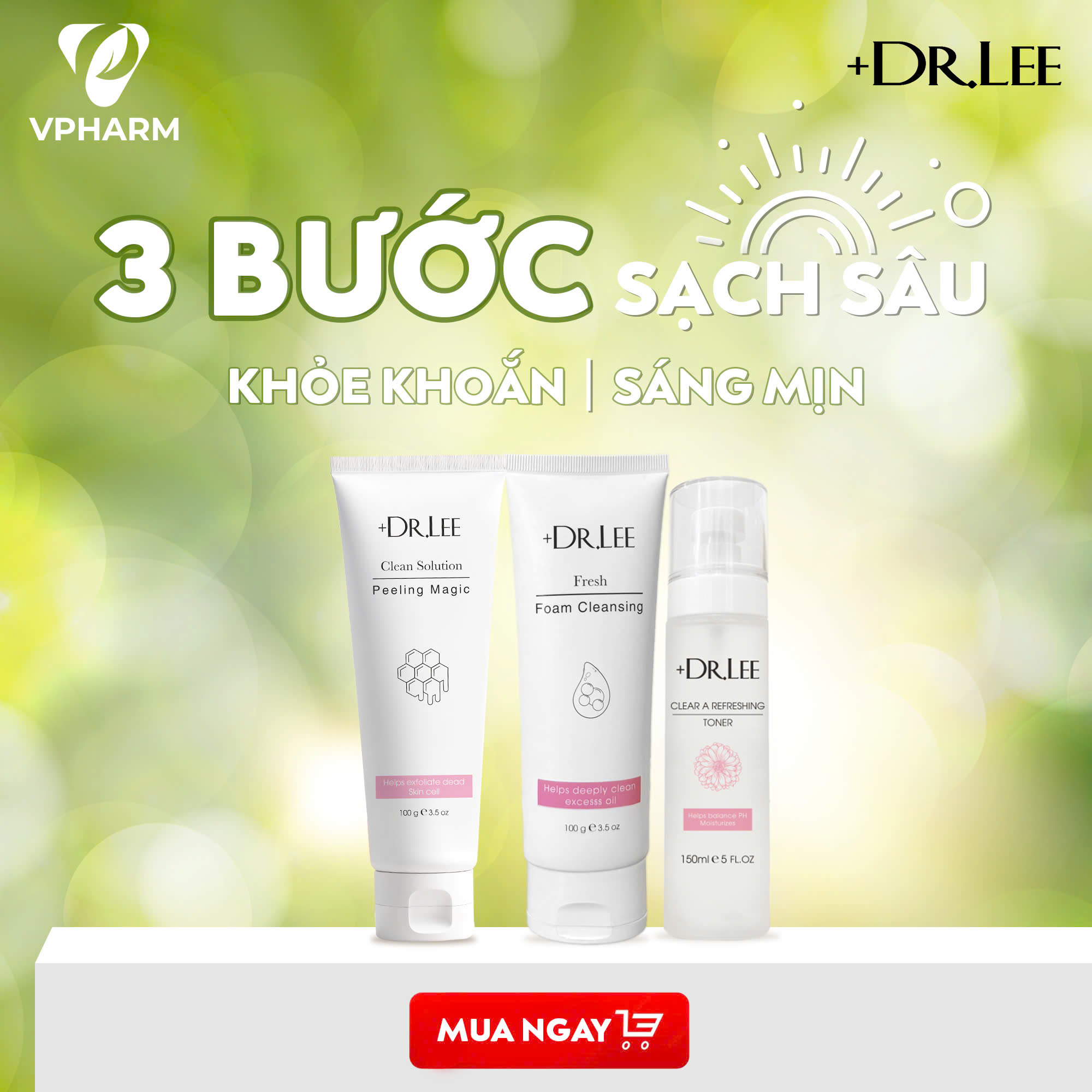Bộ sản phẩm hỗ trợ làm sạch da cơ bản +Dr.lee - 3
