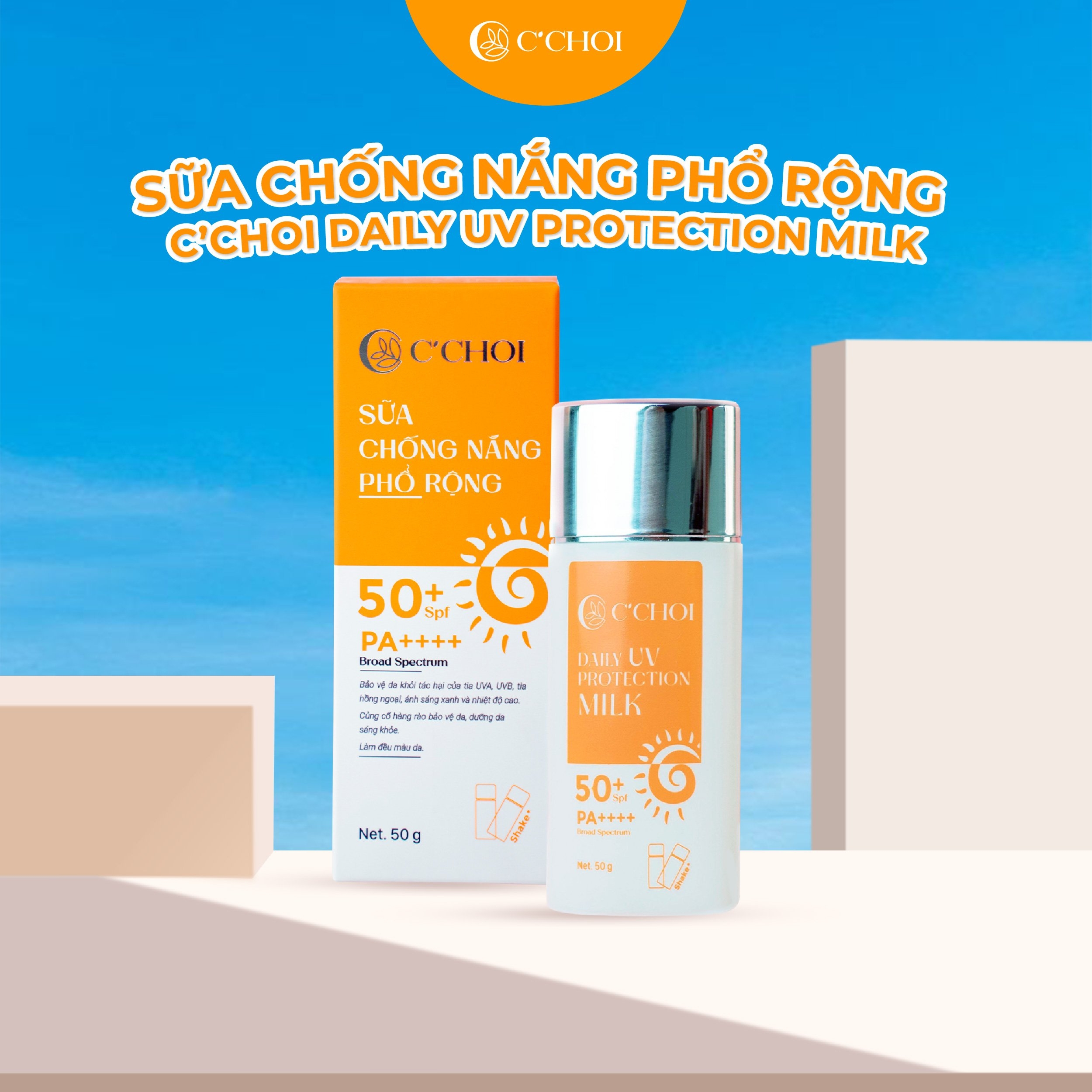 Sữa chống nắng phổ rộng C'Choi Daily UV Protection Milk - Phân phối chính hãng