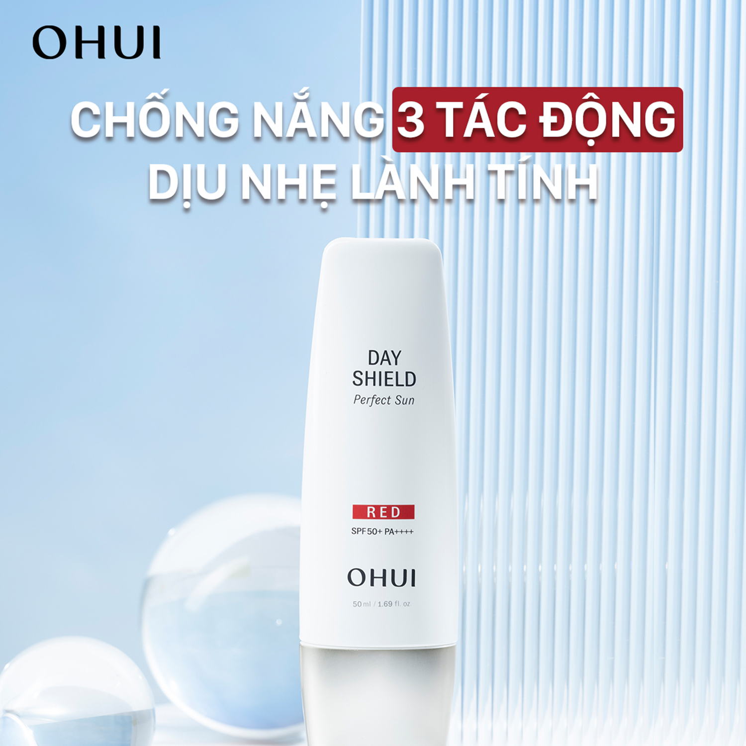 Kem chống nắng OHUI RED có UV cao, ngăn bụi bẩn, chống thấm nước và giúp giảm vết ửng đỏ - 50ml - 2