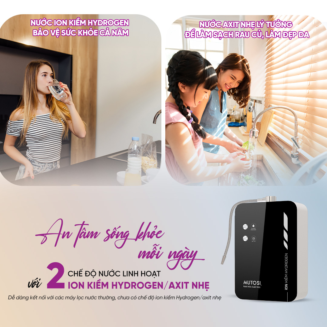 Máy điện giải ion kiềm Hydrogen Mutosi MD-T168